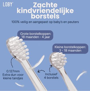 LoBy® Premium Elektrische Baby Tandenborstel 0-4 jaar Groen