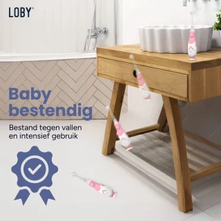 LoBy® Premium Elektrische Baby Tandenborstel Roze 0-4 Jaar