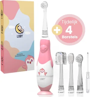 LoBy® Premium Elektrische Baby Tandenborstel Roze 0-4 Jaar