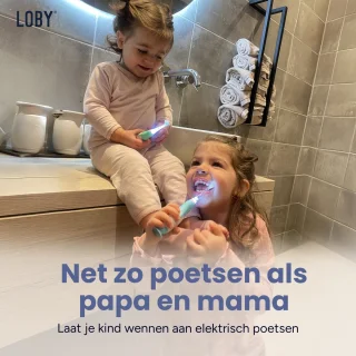 LoBy® Premium Elektrische Baby Tandenborstel Roze 0-4 Jaar