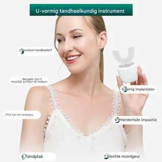 longziming U-vormige elektrische tandenborstel voor volwassenen