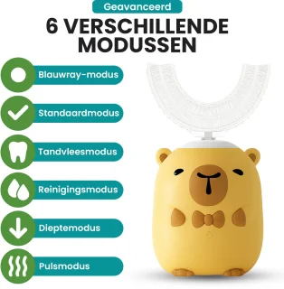 Mamosta® Capybara Smartbrush Elektrische U-vormige Tandenborstel voor Kinderen