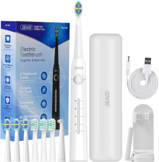 De Merkloos Elektrische roterende tandenborstel - Wit in één oogopslag