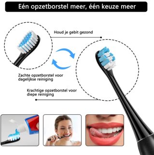 NAXSIR Ultrasone Tandenborstel 5 Standen 2 Opzetborstels