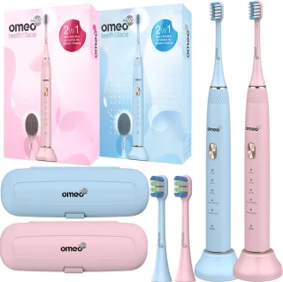 OMEO Teeth&Face Sonische tandenborstelset 2 stuks