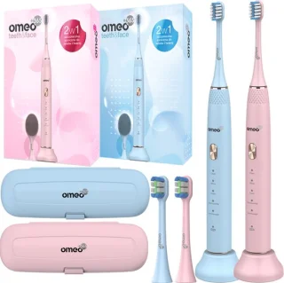 OMEO Teeth&Face Sonische tandenborstelset 2 stuks