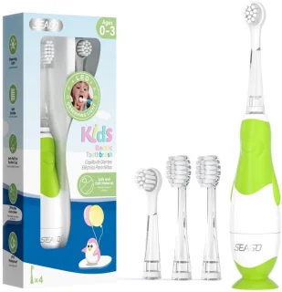Omgoods - Elektrische baby tandenborstel met 4 vervangbare borstels en timer