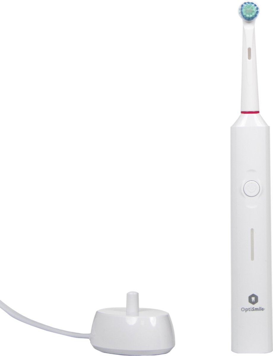 Optismile Elektrische Tandenborstel Reis Wit inclusief 2 Opzetborstels