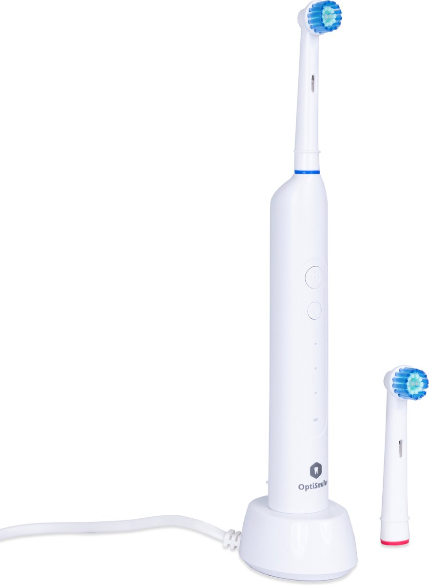 Optismile Elektrische Tandenborstel Wit 2x Opzetborstels
