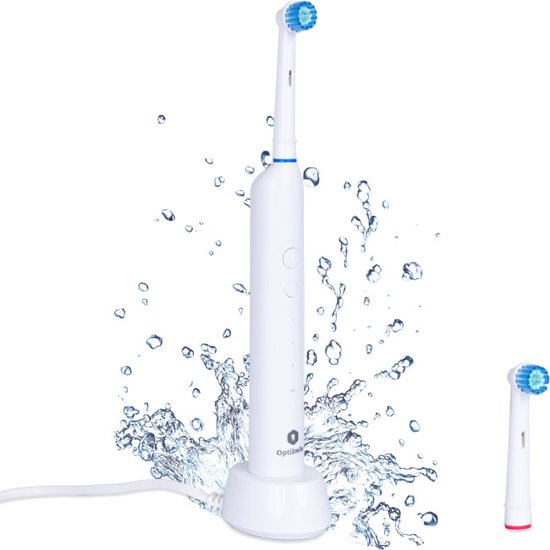 Optismile Elektrische Tandenborstel Wit 2x Opzetborstels