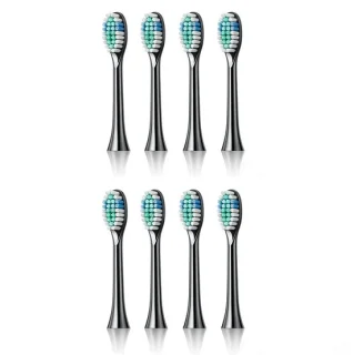 Opzetborstels voor elektrische tandenborstel – set van 8 – zwart