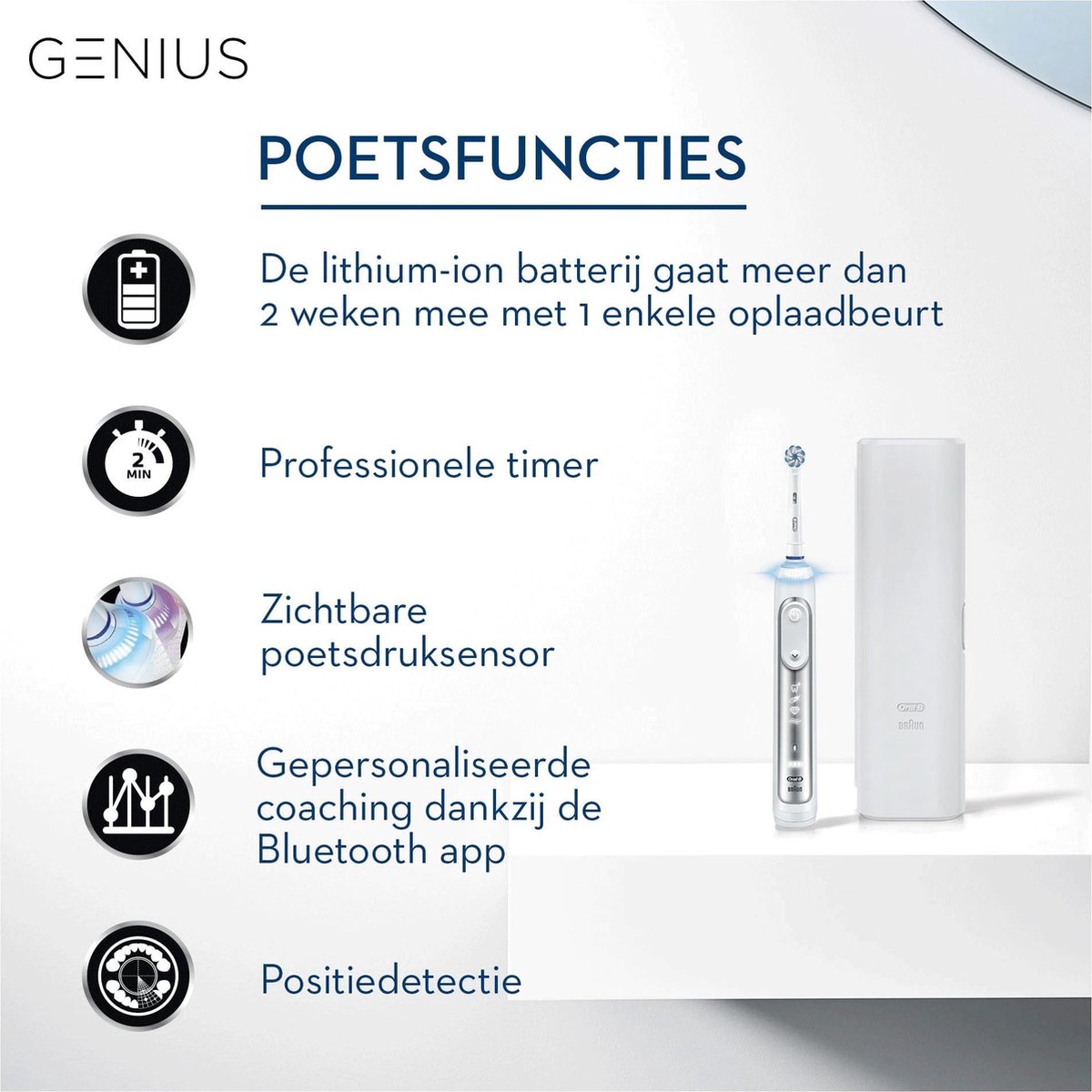 Oral-B Genius 8000N Elektrische Tandenborstel Wit