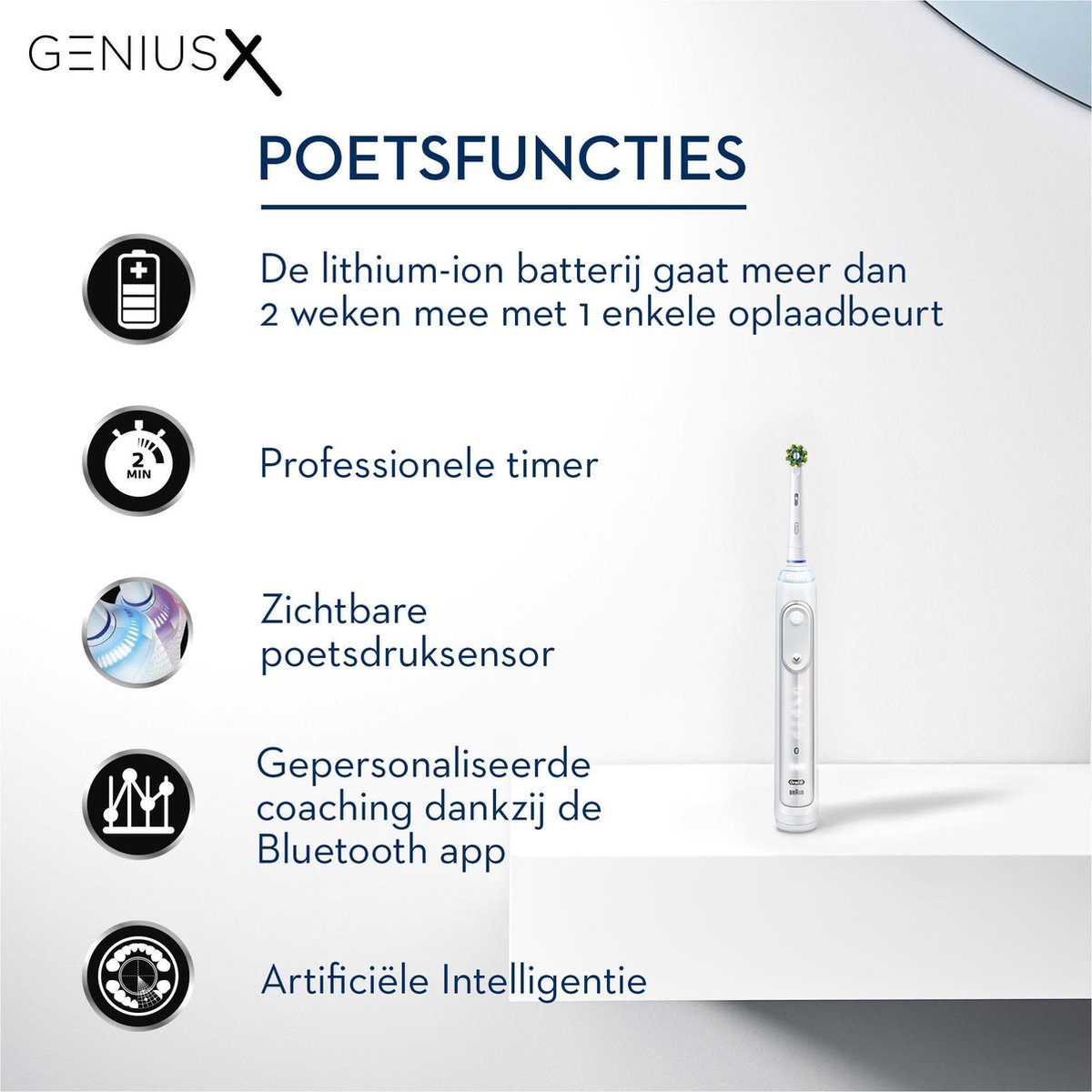 Oral-B Genius X wit elektrische tandenborstel Braun