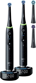 Oral-B iO 10 elektrische tandenborstel duopack - zwart en zwart - 4 opzetborstels