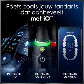 Oral-B iO 10 elektrische tandenborstel duopack - zwart en zwart - 4 opzetborstels
