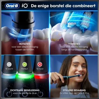 Oral-B iO 10 elektrische tandenborstel duopack - zwart en zwart - 4 opzetborstels