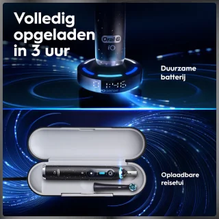 Oral-B iO 10 elektrische tandenborstel duopack - zwart en zwart - 4 opzetborstels