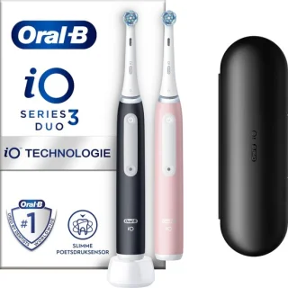 Oral-B iO 3 Duo Elektrische Tandenborstel Zwart Roze