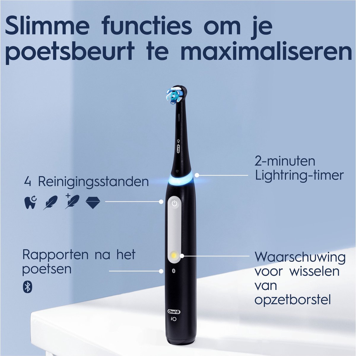Oral-B iO 4N Zwart Elektrische Tandenborstel Braun