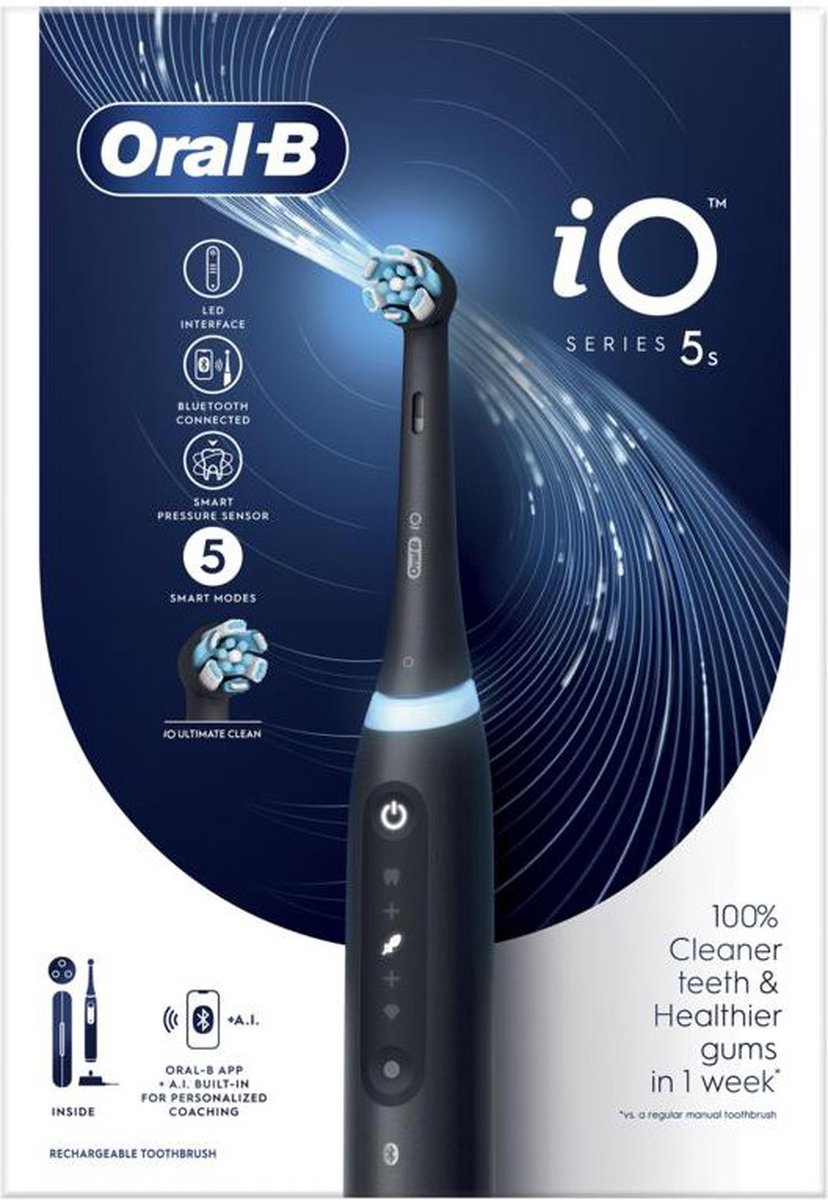De Oral-B iO 5S Elektrische Tandenborstel Zwart in één oogopslag