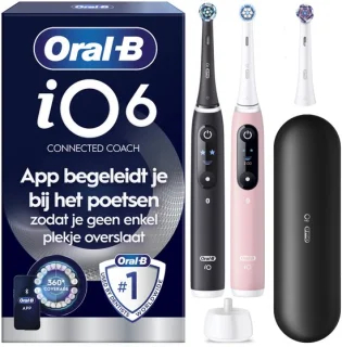 Oral-B iO 6 Dubbelpak — slimme, vriendelijke reiniging voor twee