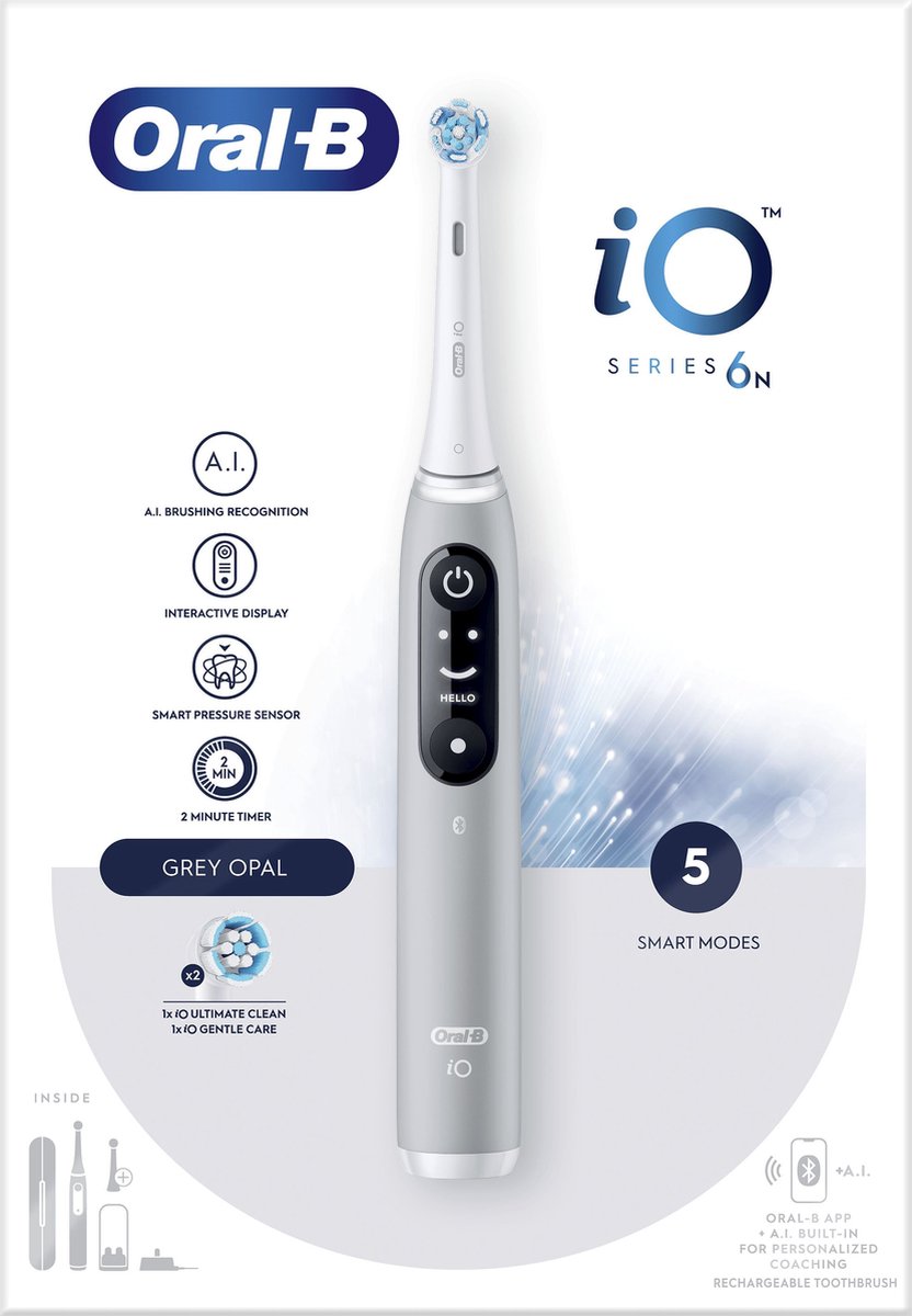 Wat vinden we goed aan de Oral-B iO 6N Elektrische Tandenborstel Grijs