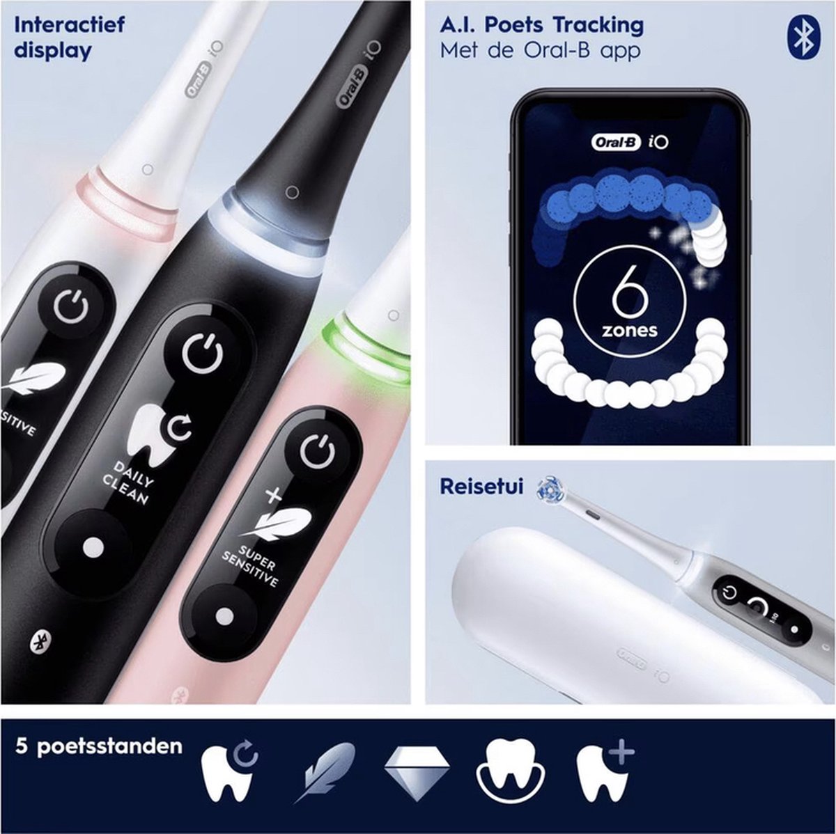 Oral-B iO 6S Elektrische Tandenborstel Grijs Wit