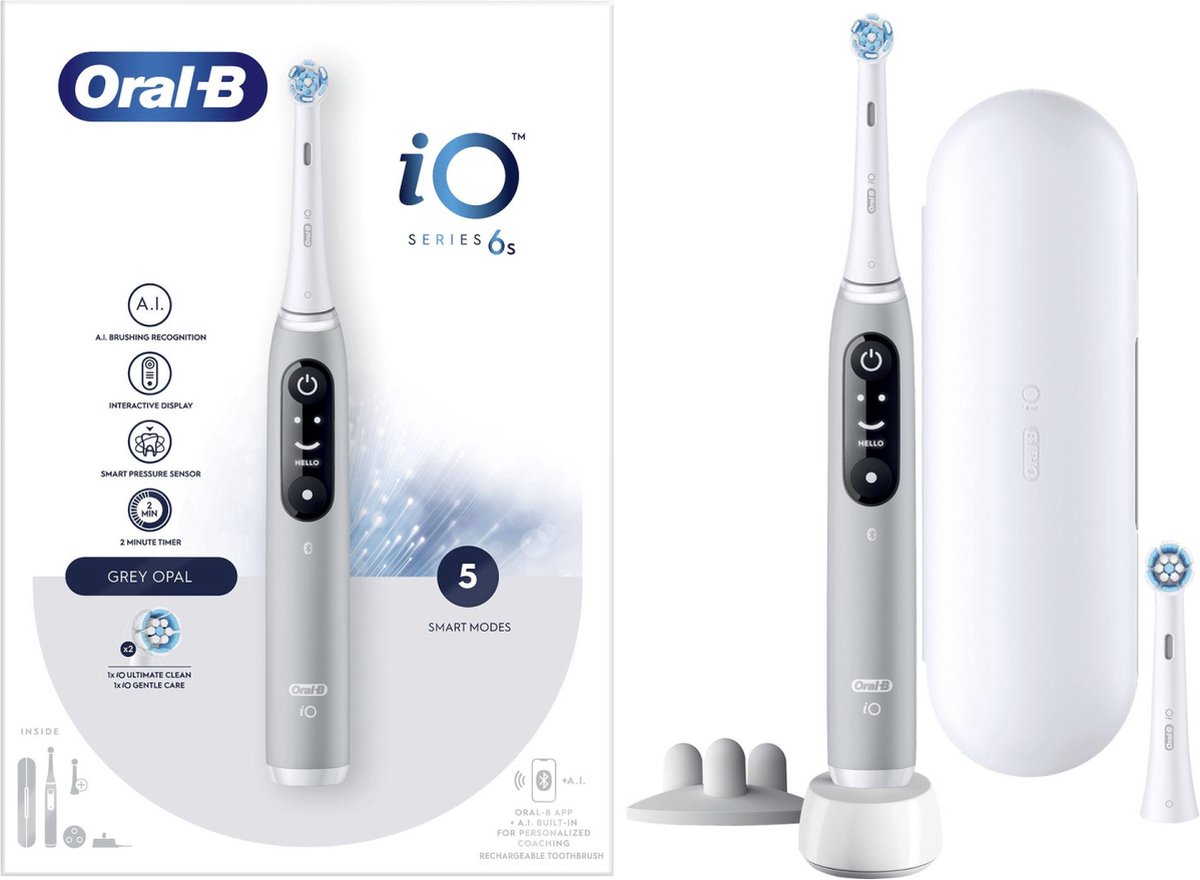 Oral-B iO 6S Elektrische Tandenborstel Grijs Wit