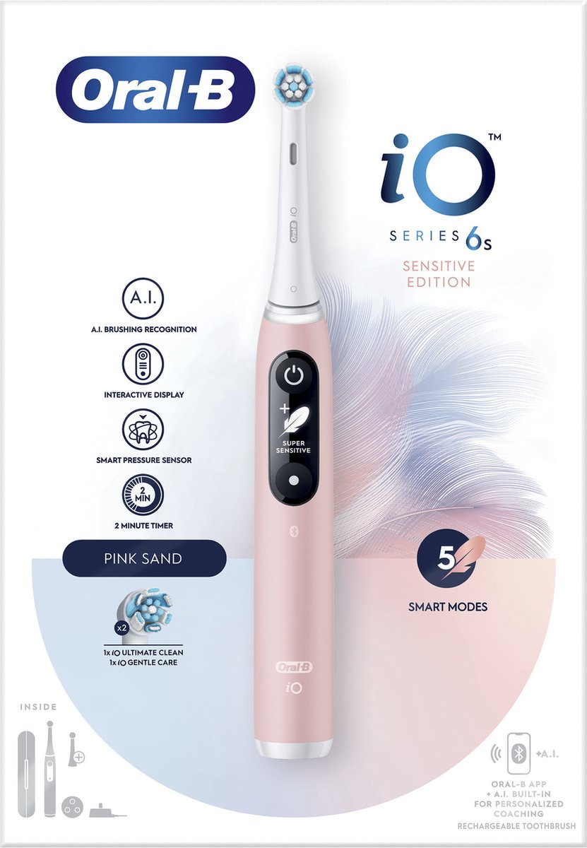 Oral-B iO 6S Elektrische Tandenborstel Roze/Wit