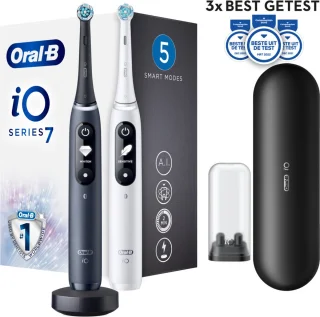 Oral-B iO 7 Duo Zwart Wit Elektrische Tandenborstels