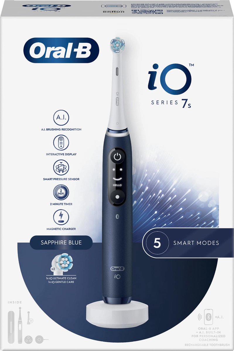 De Oral-B iO 7S Elektrische Tandenborstel Blauw in één oogopslag