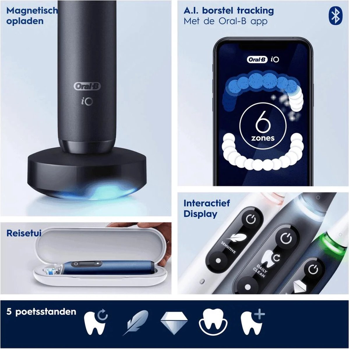 Oral-B iO 7W Elektrische Tandenborstel Wit Braun