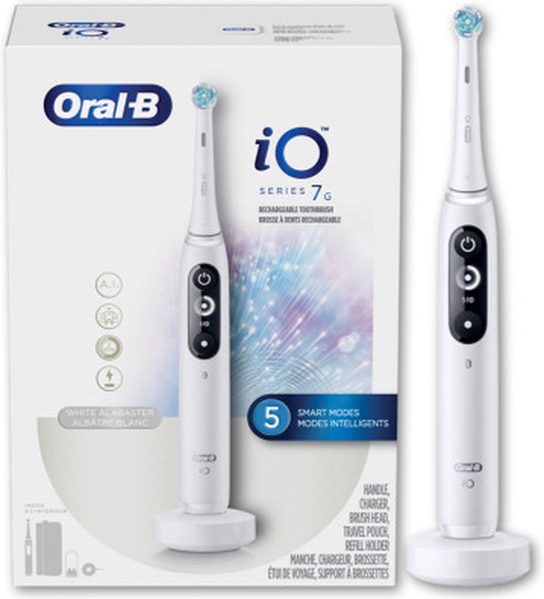 Oral-B iO 7W Elektrische Tandenborstel Wit Braun
