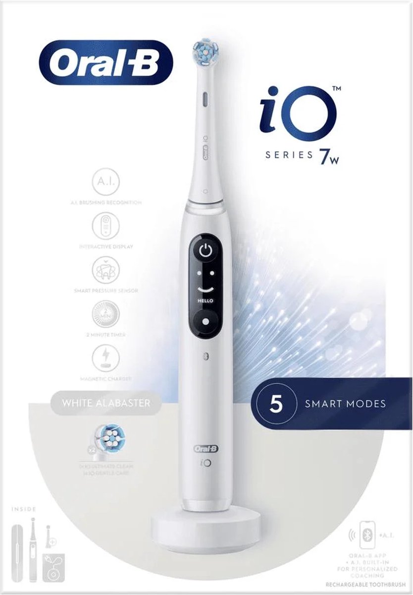 Oral-B iO 7W Elektrische Tandenborstel Wit Braun