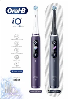 Oral-B iO 8 Duo Paars & Zwart Elektrische Tandenborstel