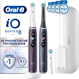 Oral-B iO 8 Duo Paars & Zwart Elektrische Tandenborstel