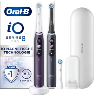 Oral-B iO 8 Duo Paars & Zwart Elektrische Tandenborstel