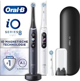 Oral-B iO 8 Duo Wit en Zwart Elektrische Tandenborstels