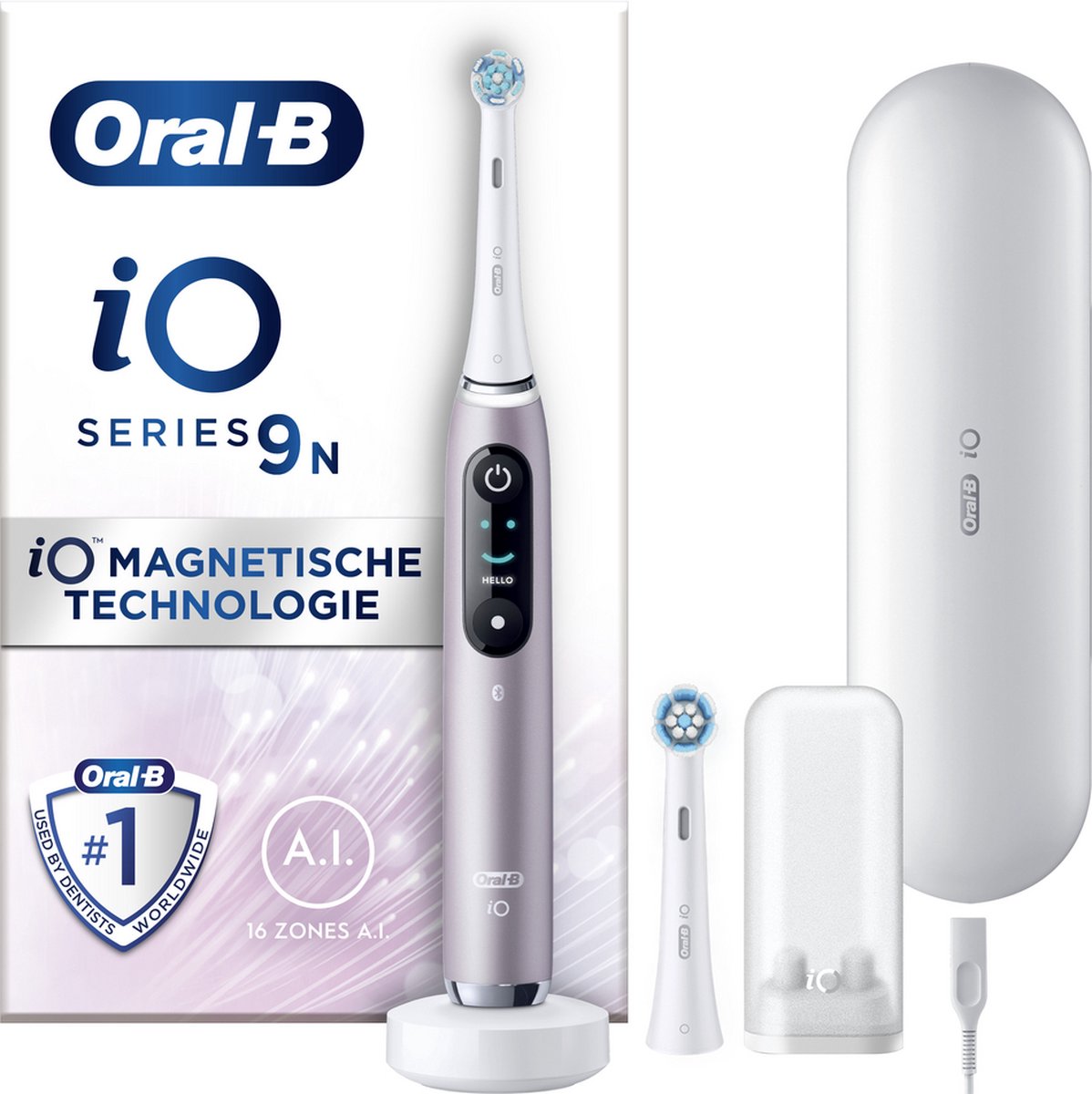 De Oral-B iO 9N Rose Quartz elektrische tandenborstel in één oogopslag
