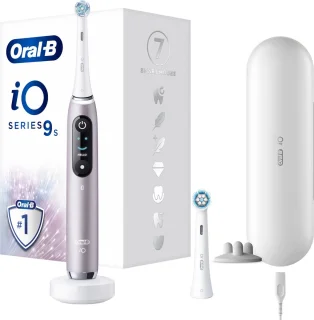 Oral-B iO 9S elektrische tandenborstel roze wit