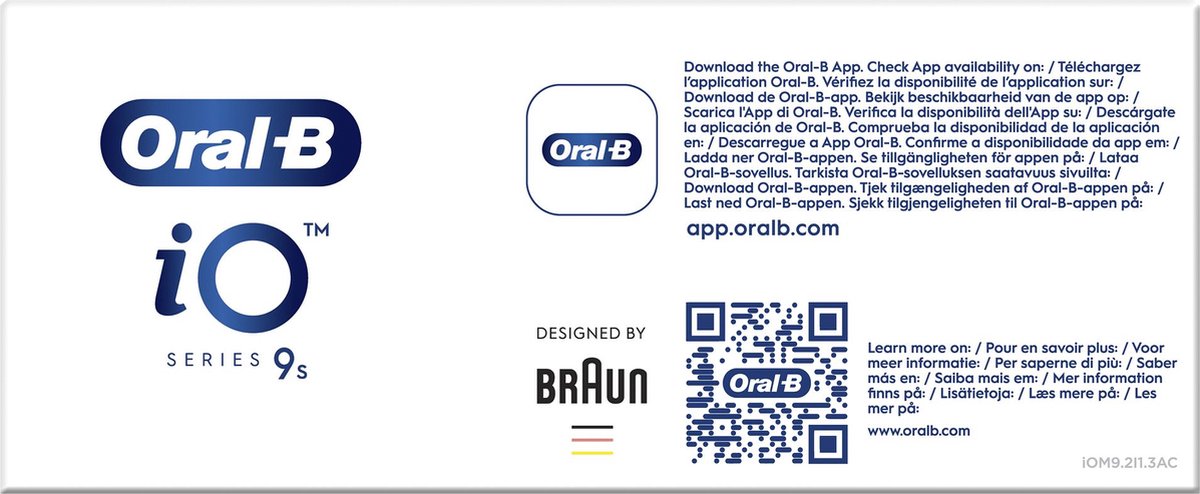 Oral-B iO 9S Roterende Oscillerende Tandenborstel Wit