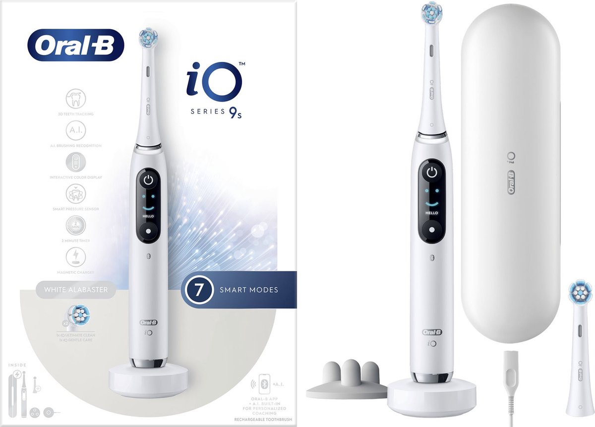 Oral-B iO 9S Roterende Oscillerende Tandenborstel Wit