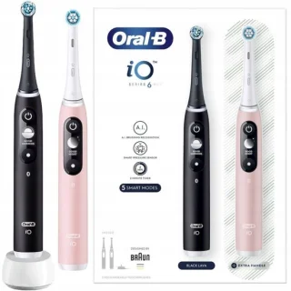 Oral-B iO series 6 duo elektrische tandenborstel black pink