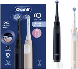 Oral-B iO2 Elektrische Tandenborstel 2-pack Night Black & Calm Pink