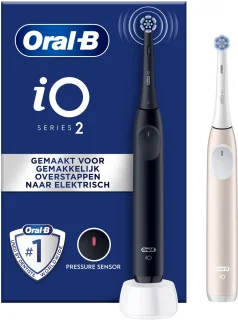 Oral-B iO2 Elektrische Tandenborstel 2-pack Night Black & Calm Pink