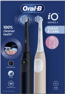 Oral-B iO2 Elektrische Tandenborstel 2-pack Night Black & Calm Pink