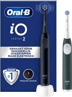 Oral-B iO2 Elektrische Tandenborstels 2-pack Night Black & Forest Green