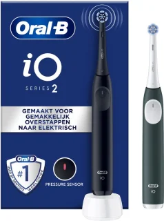 Oral-B iO2 Elektrische Tandenborstels 2-pack Night Black & Forest Green