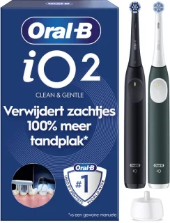 Oral-B iO2 — eenvoudig, stil en grondig poetsen (2 stuks)