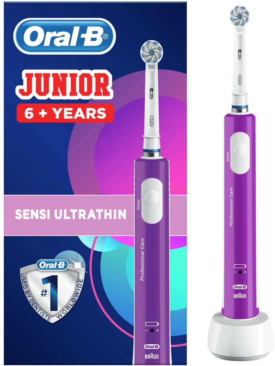 De Oral-B Junior Elektrische Tandenborstel Paars in één oogopslag